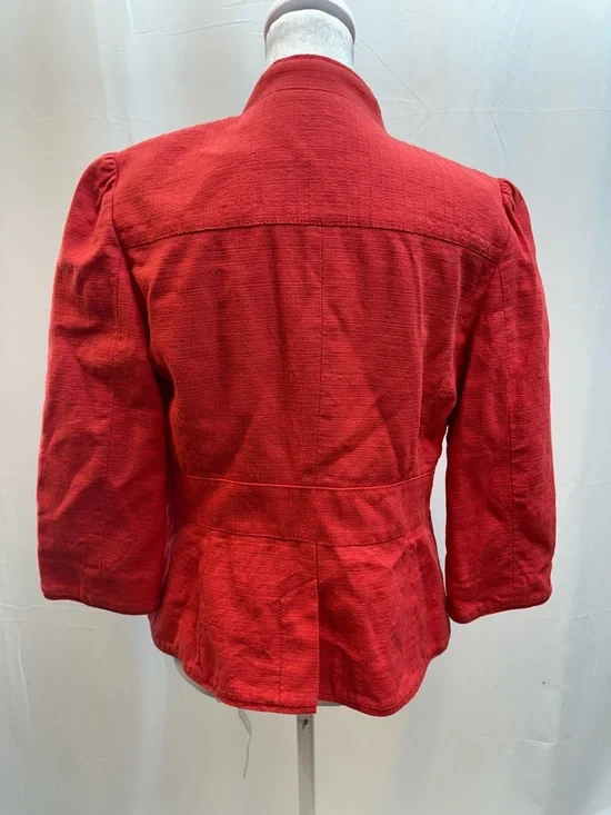 Halogen Red Textured Button-Up Blazer S - Picture 3 of 3